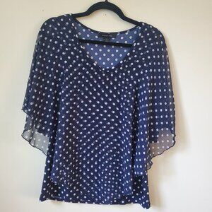 Adele & May Navy and white polka dot sleeveless top SIZE- S